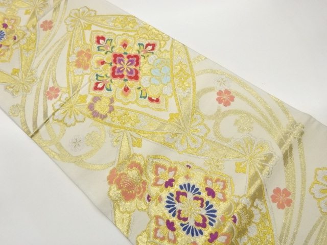 JAPANESE FUKURO OBI / WOVEN FLOWERS